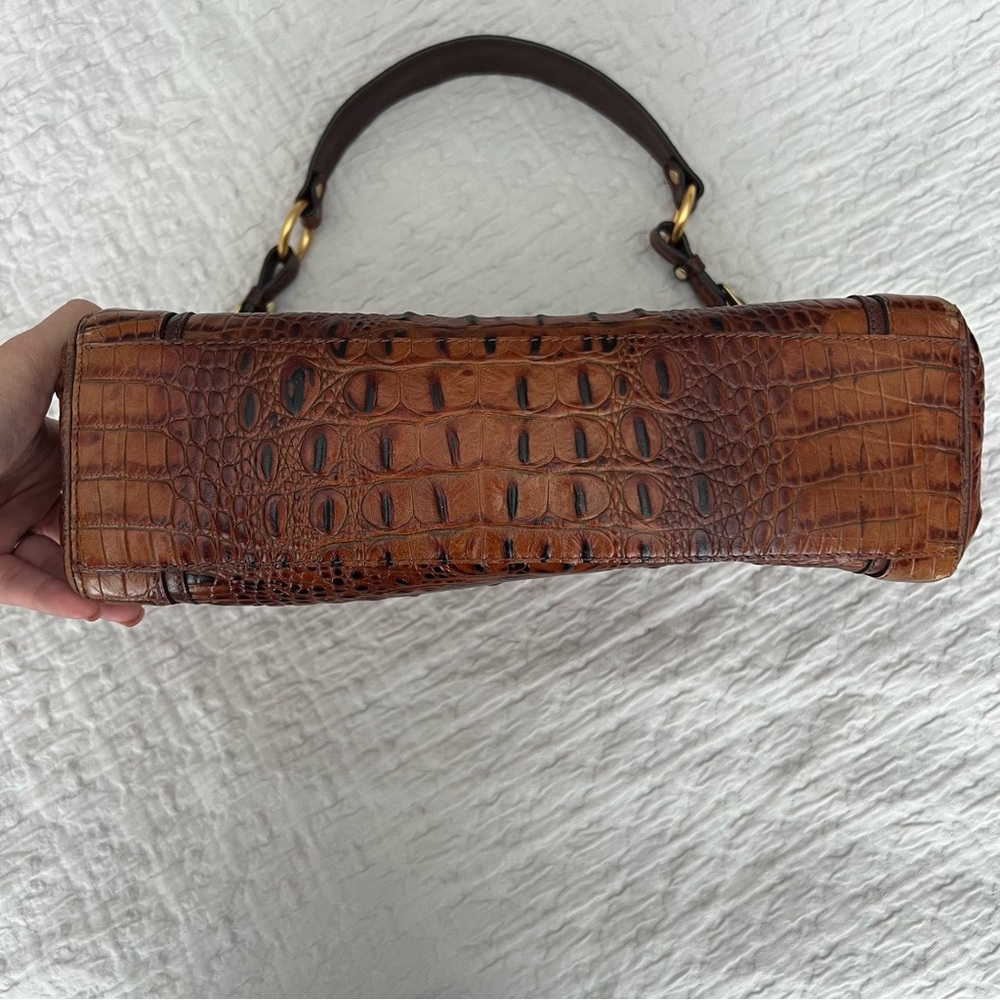 Brahmin Brown Croc Embossed Medium Shoulder Bag One Size - Picture 3 of 15